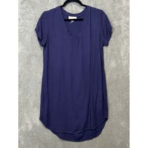 Cloth & Stone Dress Small Dark Blue Beach Summer Popover Casual Mini